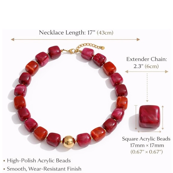 New! Himalaya Beaded Stone Necklace (1379) - Picture 3 of 3